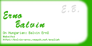 erno balvin business card